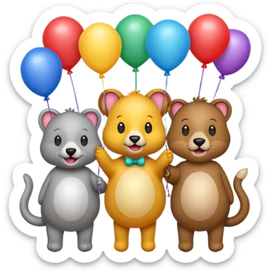 animals with balloon sticker