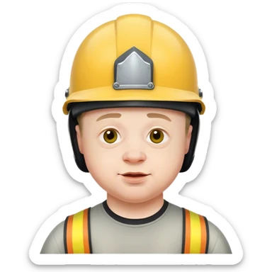 down syndrome guy with helmet  sticker