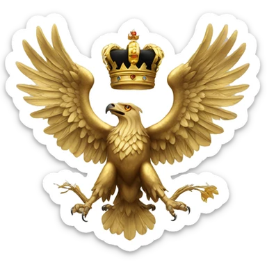 Golden double headed eagle with crown sticker