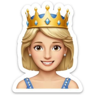 content face, Princess Diana with a crown sticker