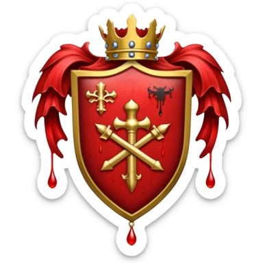 brasão sangrando medieval rosa de sangue vermelha sticker