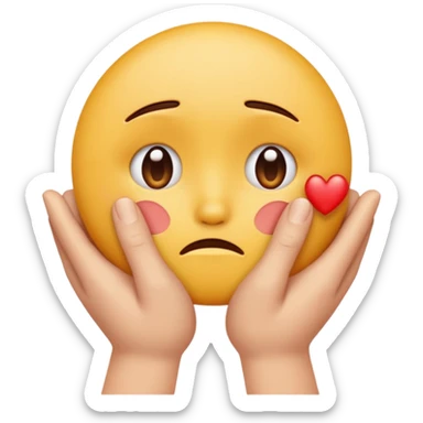 hands caressing sad emojis face sticker