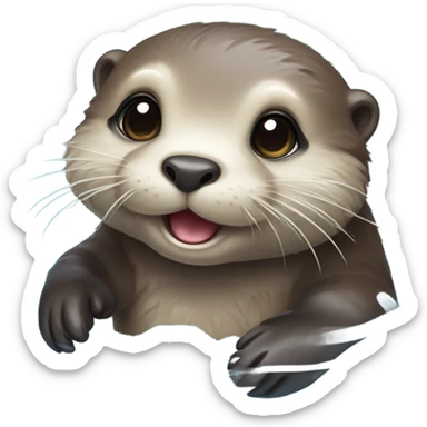baby otter sticker
