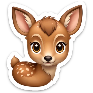 little fawn with big brown eyes sticker