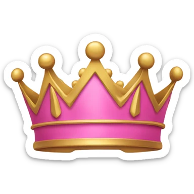 pink and gold crown sticker