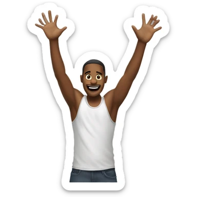 hands up woohoo sticker
