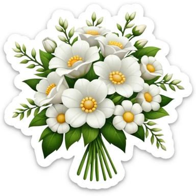 Aesthetic white bouquet of flowers sticker