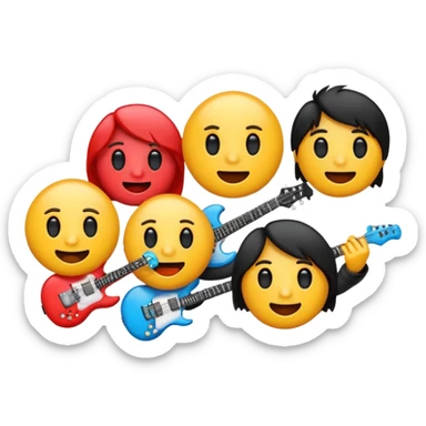 several emoticons related to rock music sticker