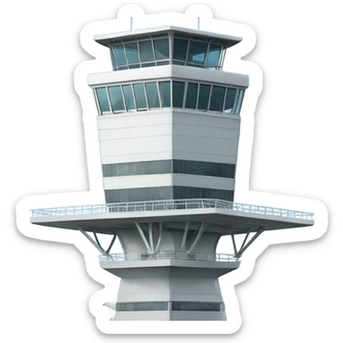 modern control tower, full size realistic sticker