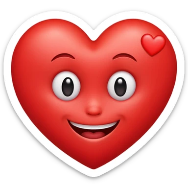 Love heart  with a weird face sticker