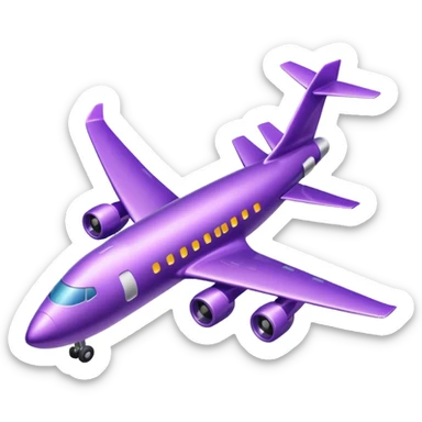 glitter purple avião sticker