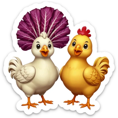 sfondo trasparente emote con polli e radicchio animati gamer sticker