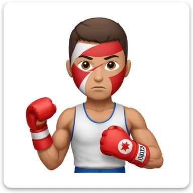 Kick boxer with tunisian flag sticker
