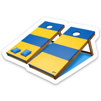 Cornhole board blue and yellow  sticker