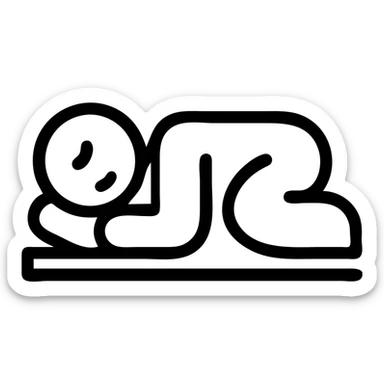 person sleeping on their side, minimal style, simple lines sticker