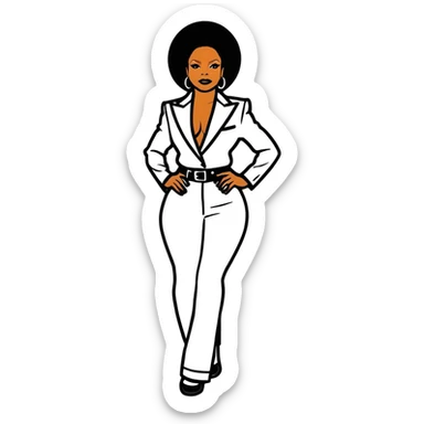 8k, 5000x5000px resolution, clean, smooth, thin lines, ultra detailed, hyperrealism, celebrity, singer, Janet Jackson. Glossy appearance, clean thin lines, vivid, clean appearance. sticker