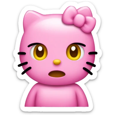 hello kitty pink disgusted sticker