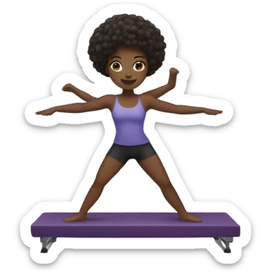 Dark skin, black girl doing Pilates sticker