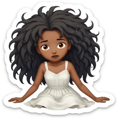 Fainting on floor black girl  sticker