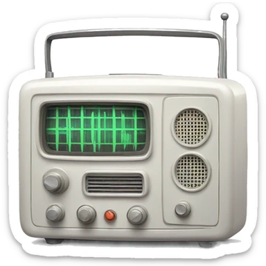white soviet radio receiver sticker