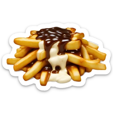 “Quebec poutine with crispy fries, melted white cheese curds, and rich brown gravy.” sticker