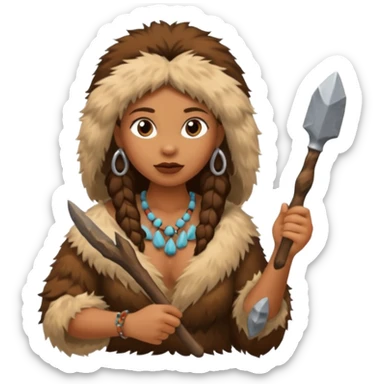 cave woman sticker