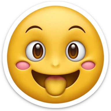 Un emoji qui se moque en tirant la langue avec plein de nœuds autour de la tête sticker