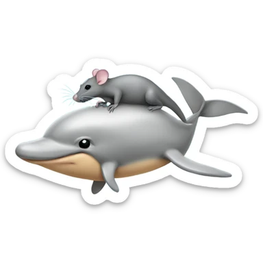 Rat on a dolphin sticker