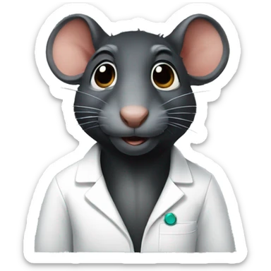 Black rat scientist sticker