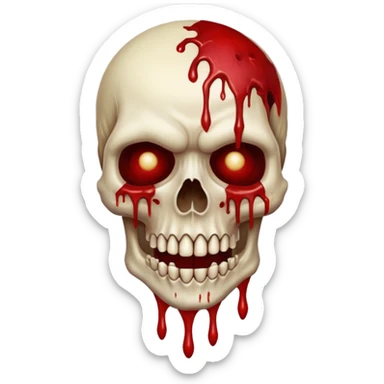 A Hideous mutated monster covered in rotton flesh and bloodin the style of your bleeding skull art, full body sticker