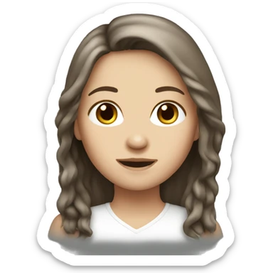 Brunet long haired white female  sticker