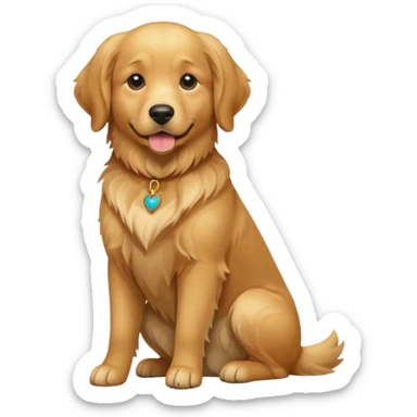 Golden retierver assis  sticker