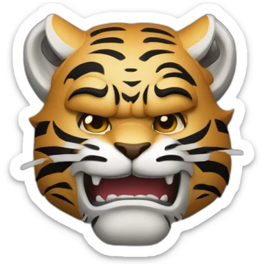 A samurai tiger in katana sticker