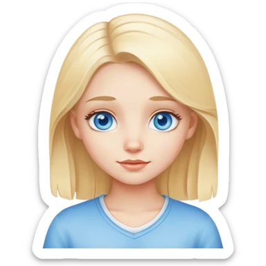 cute blonde girl character with blue eyes sticker