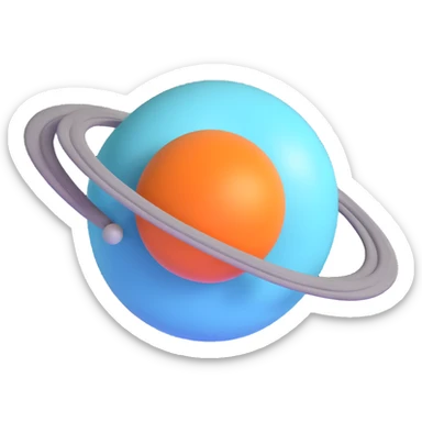 blue planet Uranus with rings sticker