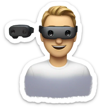 One people talking to five peoples VR headsets sticker