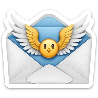 Envelope with wings sticker