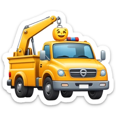 An emoji showing a tow truck offering roadside assistance sticker