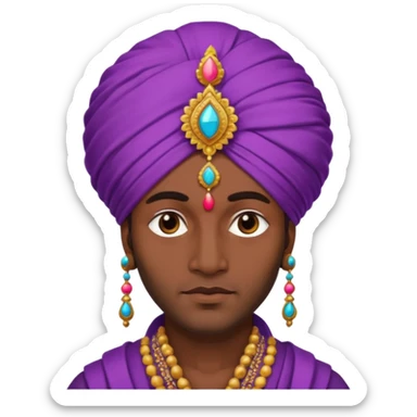 Indian man with an extremely large bigger then him turban sticker