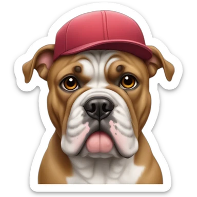 French bulldogg with a cap sticker