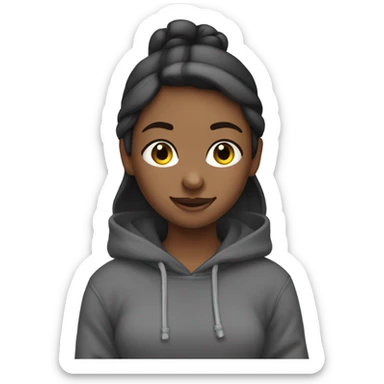 girl standing with thumbs up black hoodie and grey sweatpants sticker