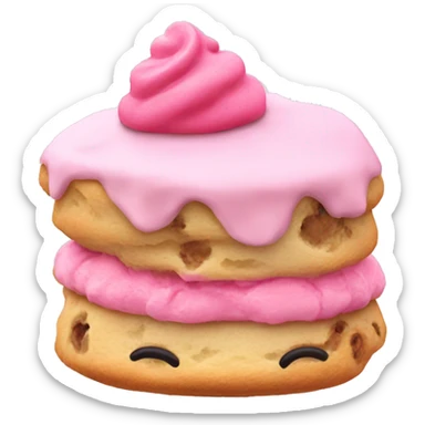 One scone with pink frosting  sticker