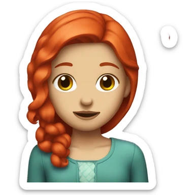 Girl with cherry red hair sticker