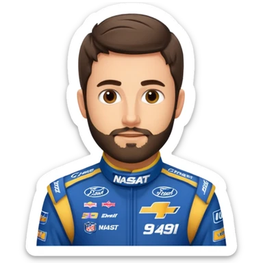 chase elliott nascar driver with stubble beard sticker