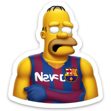 homero simpson fan of barcelona sporting club sticker