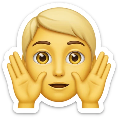 an emoji that with their hands make a gesture of my eyes are on you sticker