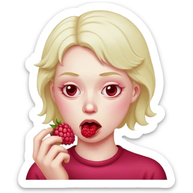 Friendly raspberry unhappy sticker