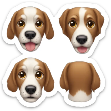 Perro con una oreja parada y la otra baja sticker