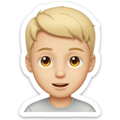 a boy with light skin, winking sticker