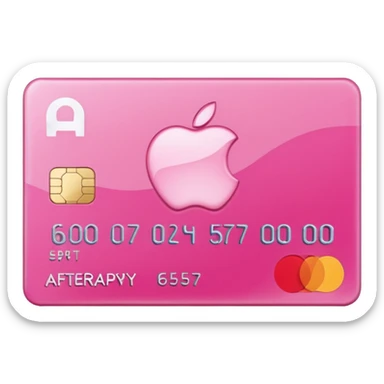 pink afterpay word on a credit card sticker
